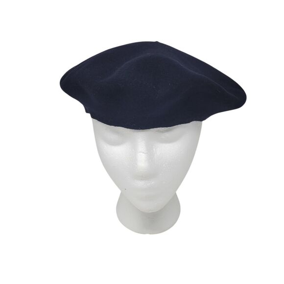 Vintage Bilbao Black Pure Wool Beret Hat Football - Picture 2 of 8